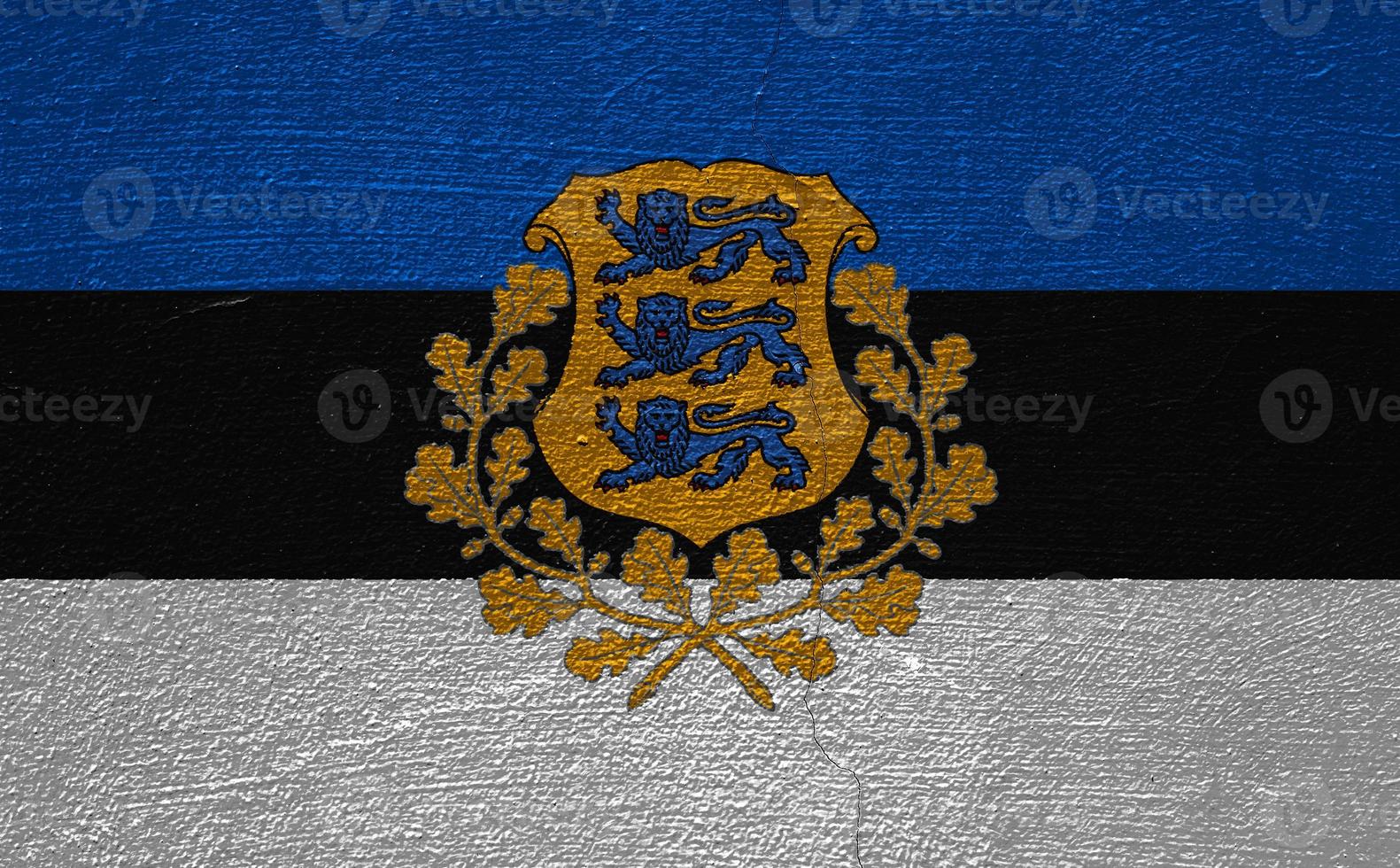 Flag of Estonia on a textured background. Concept collage. photo