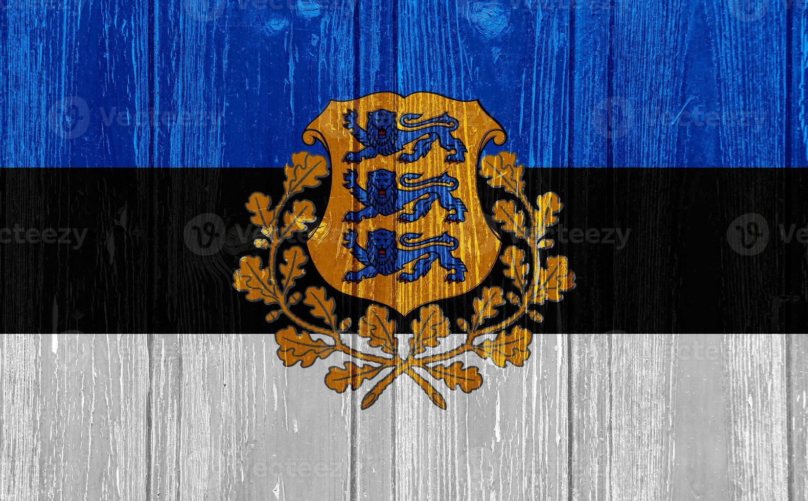 Flag of Estonia on a textured background. Concept collage. photo