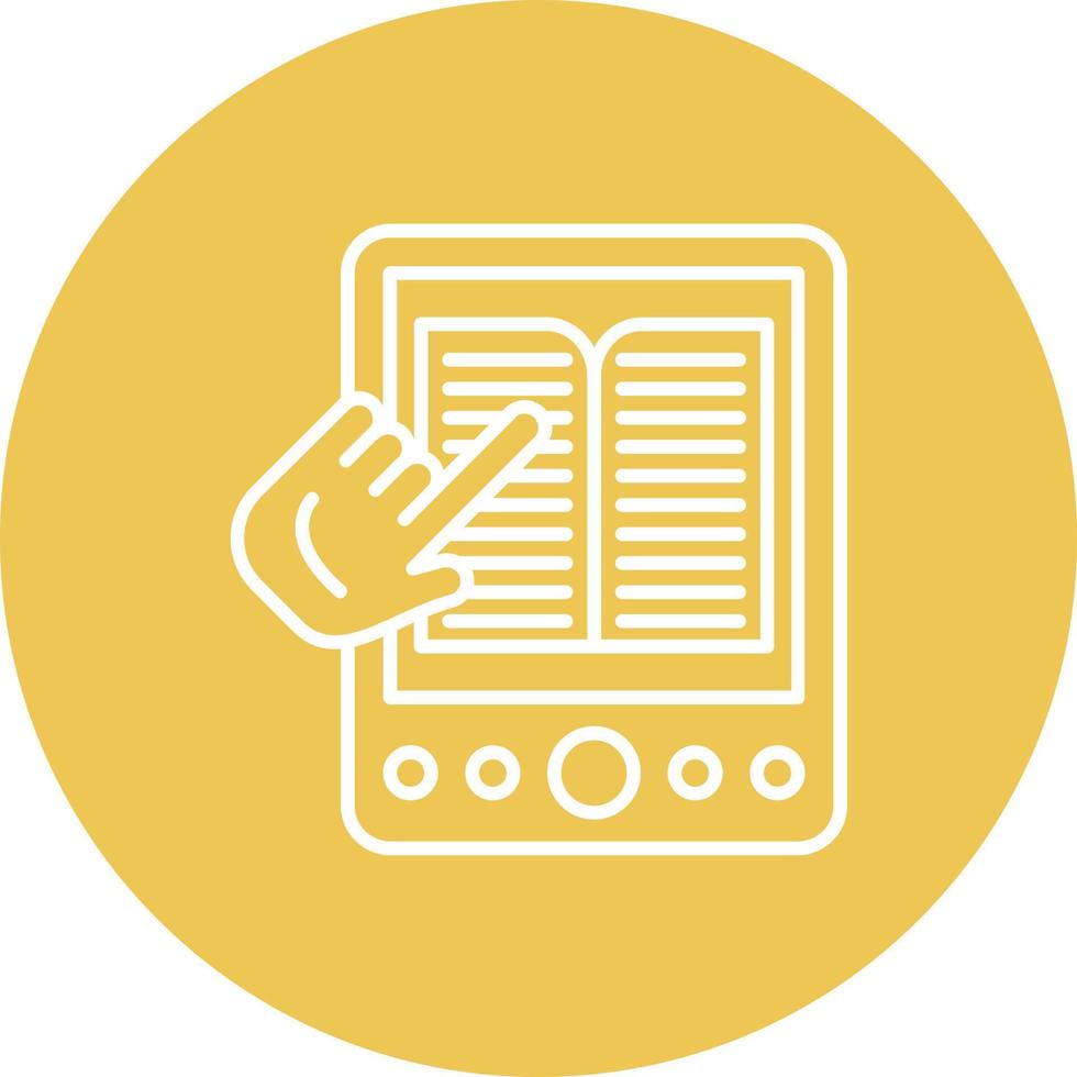 Reading Online Line Circle Background Icon vector