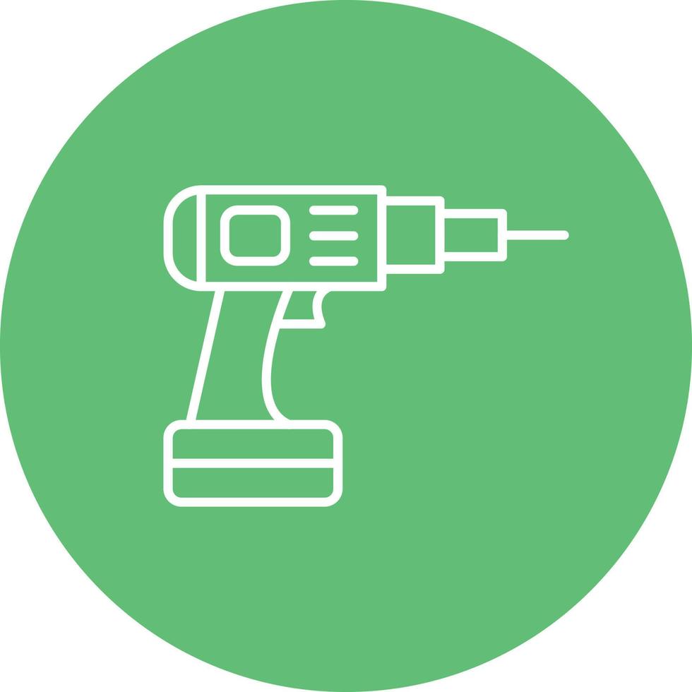 Drilling Machine Line Circle Background Icon vector