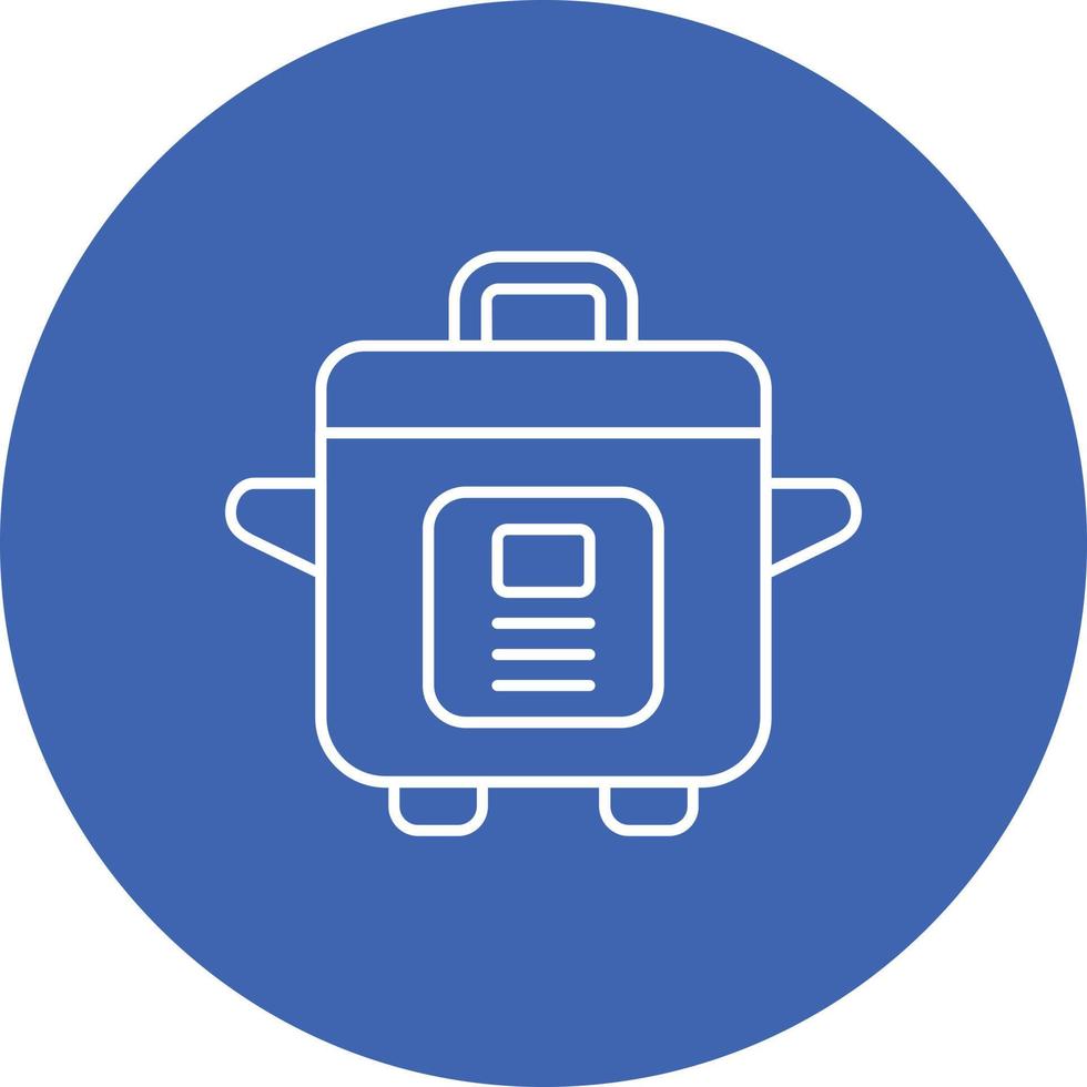 Cooker Line Circle Background Icon vector