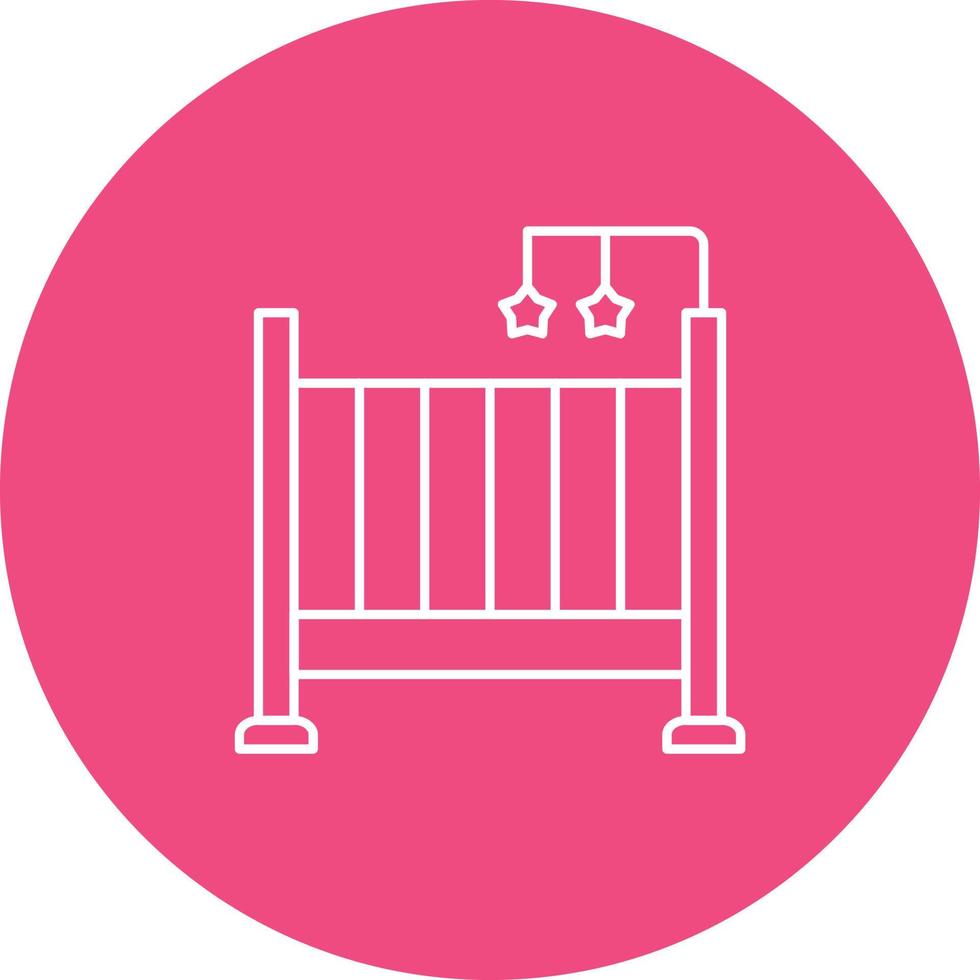 Crib Line Circle Background Icon vector