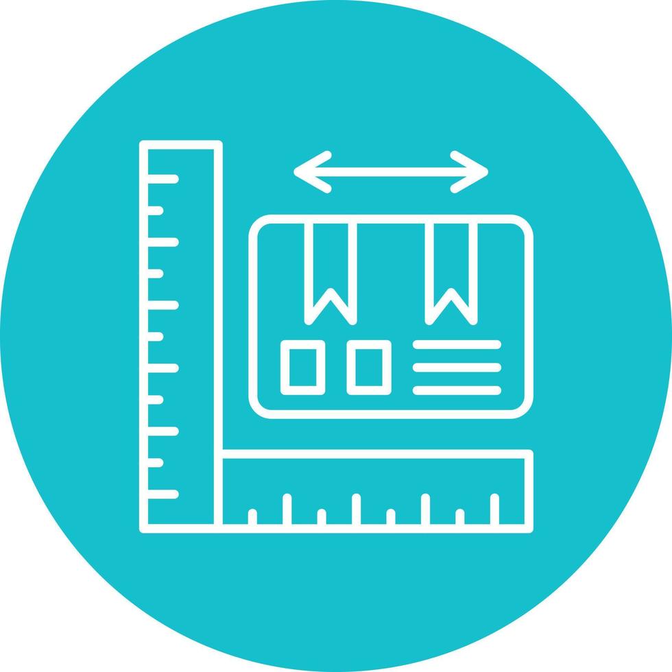 Parcel Size Line Circle Background Icon vector