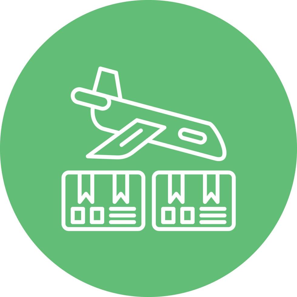 Airplane Delivery Line Circle Background Icon vector