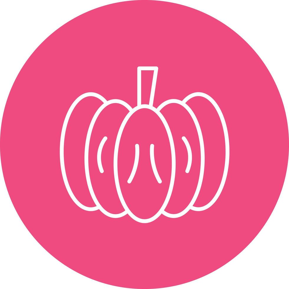 Pumpkin Line Circle Background Icon vector