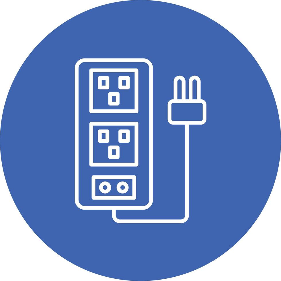 Extension Cord Line Circle Background Icon vector