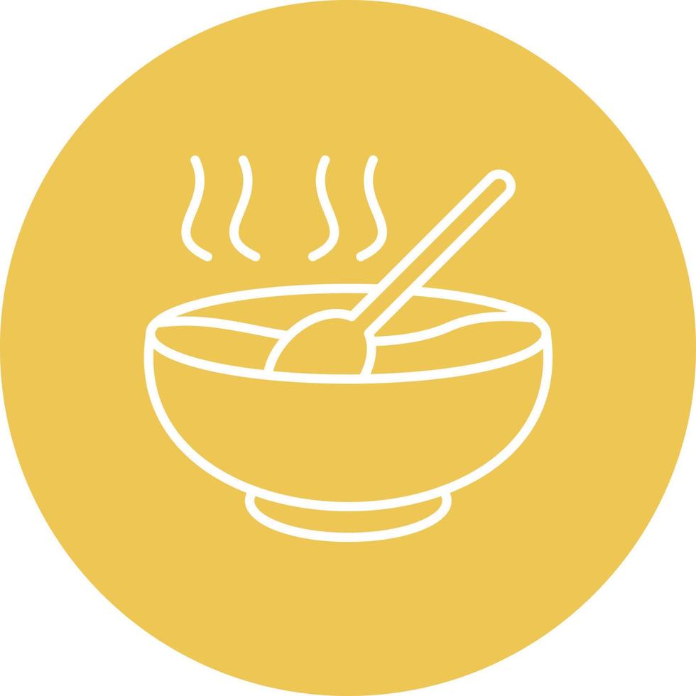 Soup Line Circle Background Icon vector