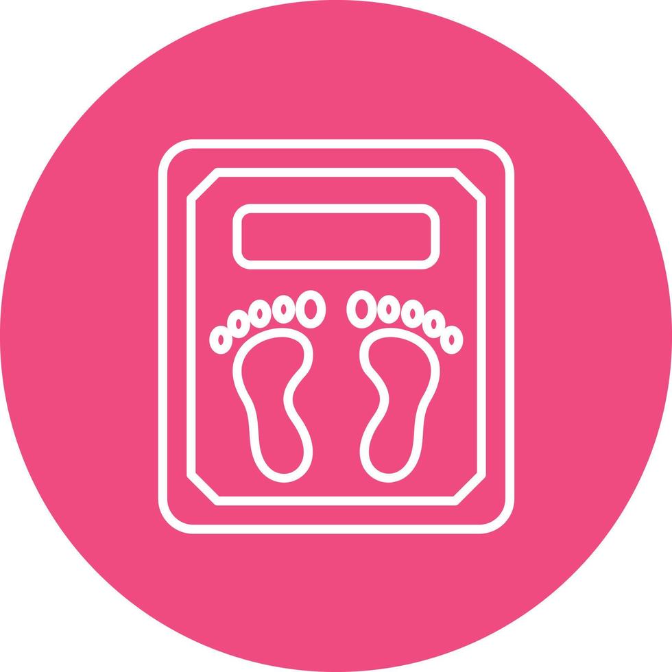 Electronic Weight Scale Line Circle Background Icon vector