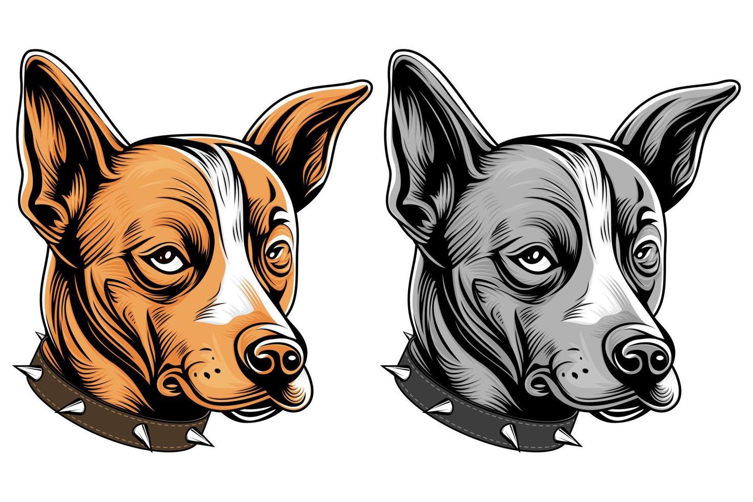 colección abstracta de cara de perro - vector de retrato de perro - ilustración de mascota