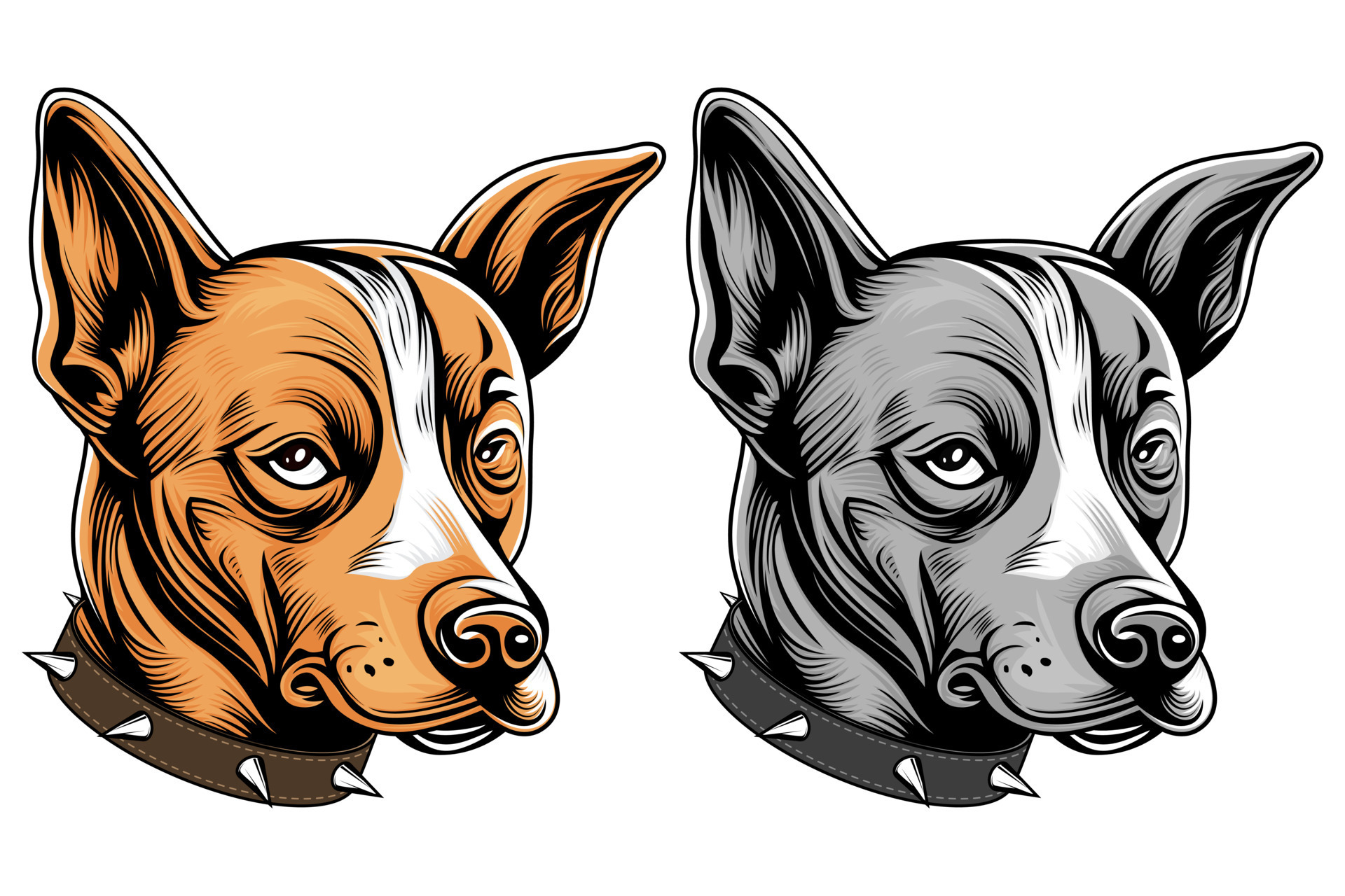 Abstract Dog Face Collection Dog Portrait Vector Pet Illustration