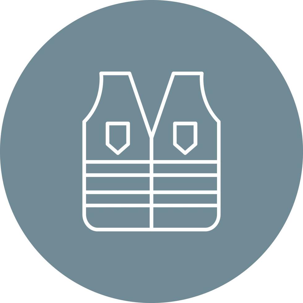 Labour Vest Line Circle Background Icon vector