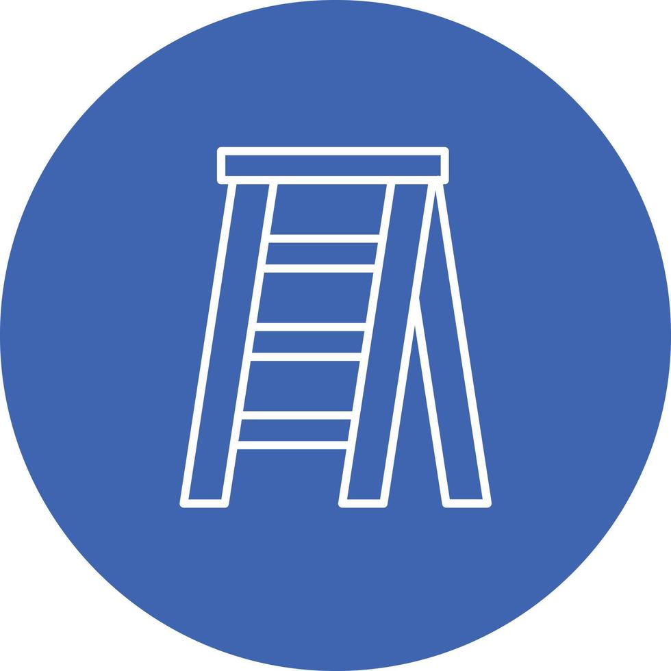 Stepladder Line Circle Background Icon vector