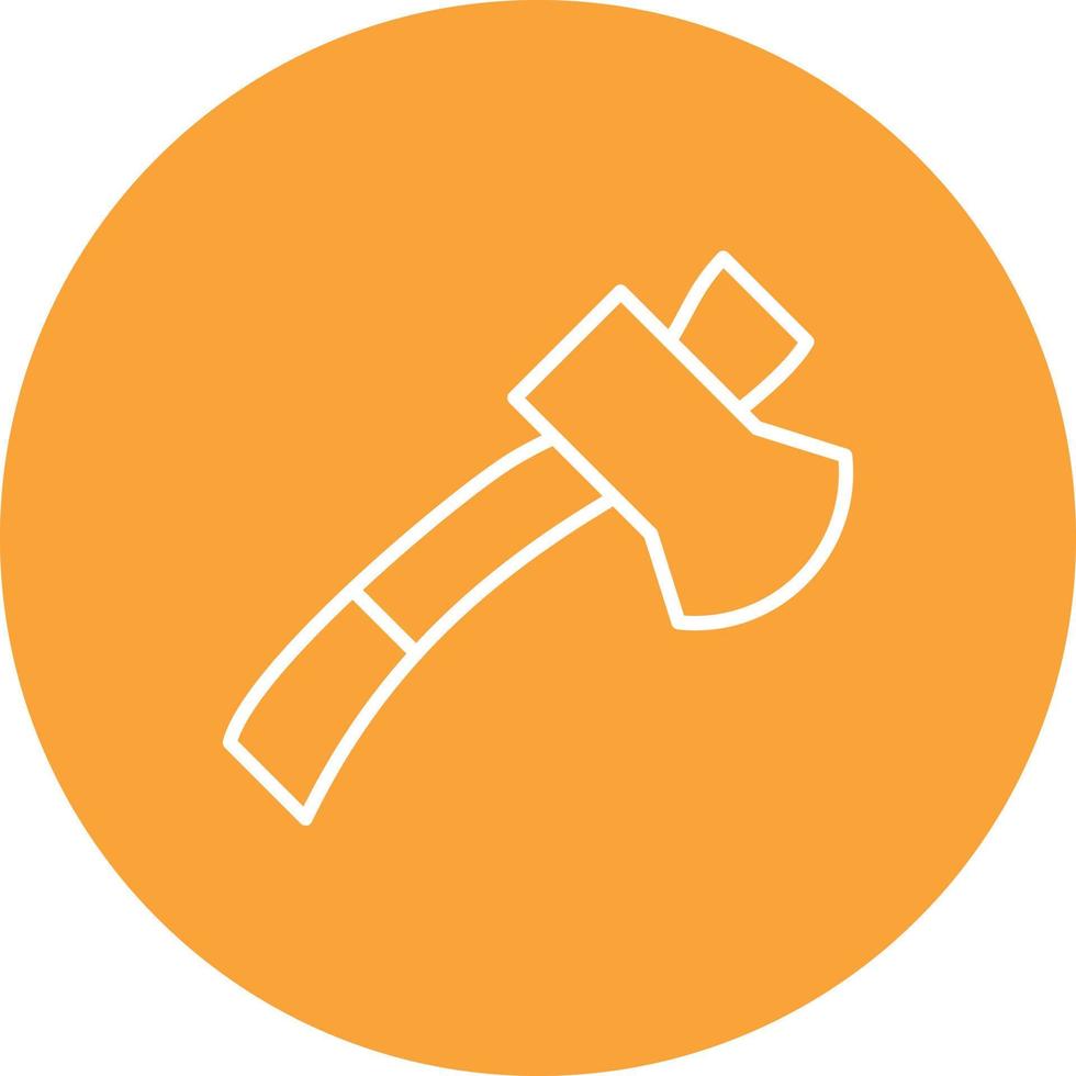 Hatchet Line Circle Background Icon vector