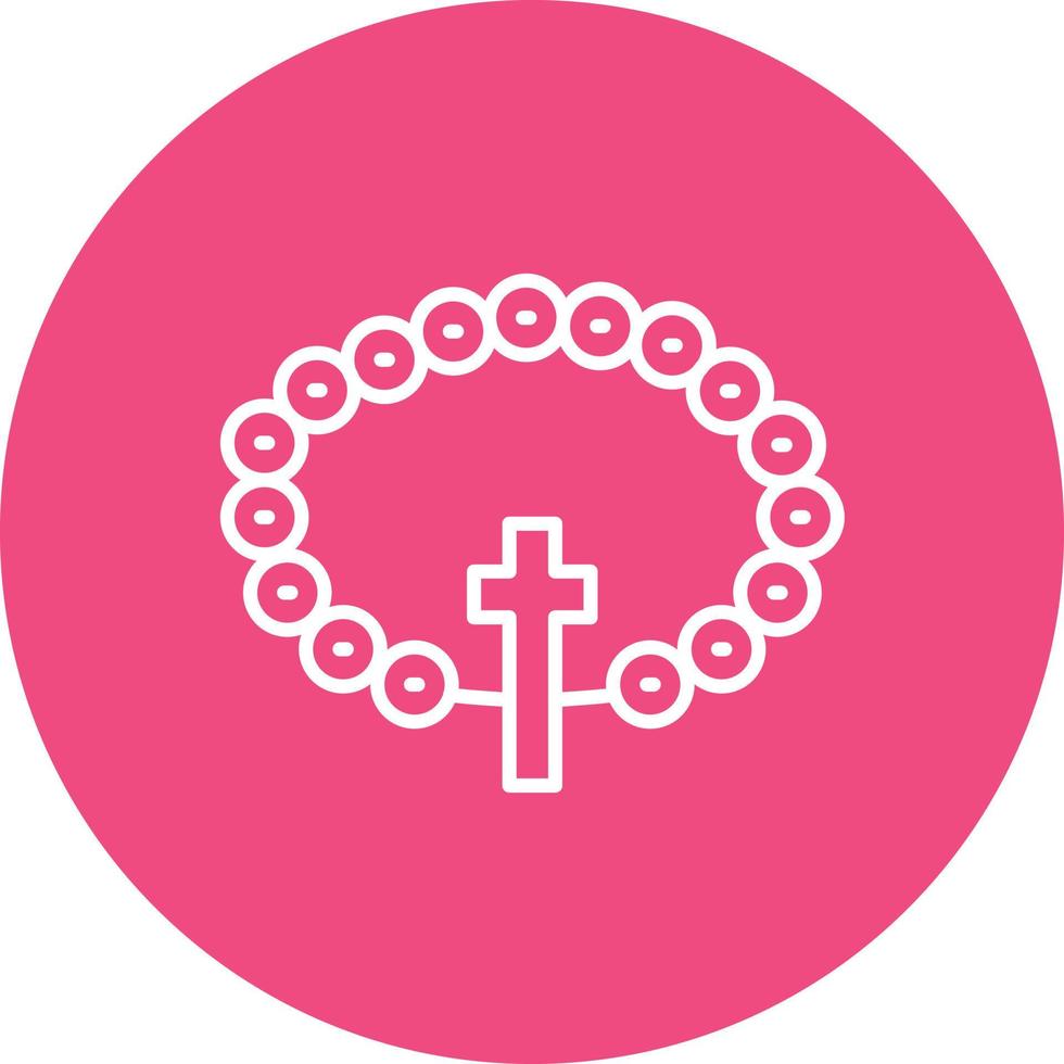 Rosary Line Circle Background Icon vector