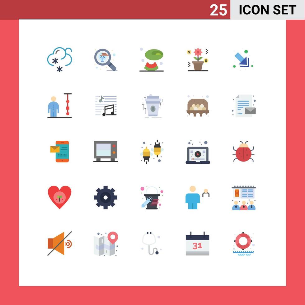 25 Creative Icons Modern Signs and Symbols of right arrow melon growth dollar Editable Vector Design Elements