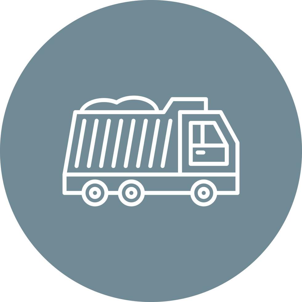 Dump Truck Line Circle Background Icon vector