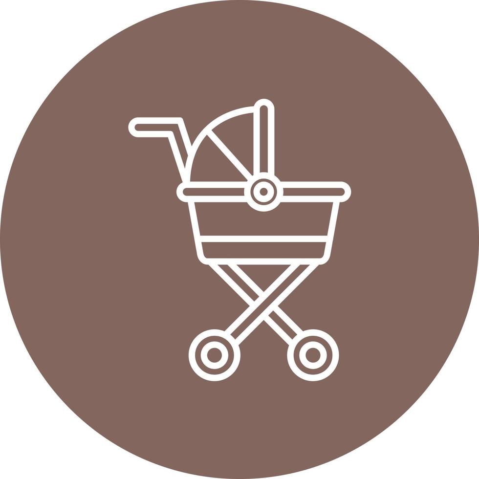 Stroller Line Circle Background Icon vector