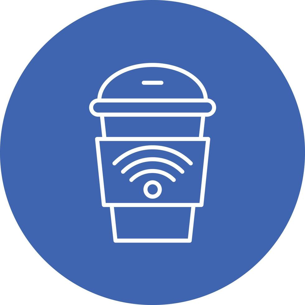 Cafe Wifi Line Circle Background Icon vector
