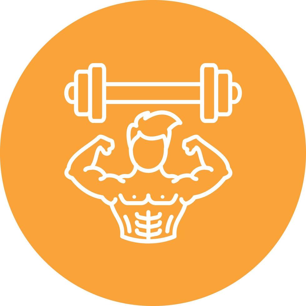 Weightlifter Line Circle Background Icon vector