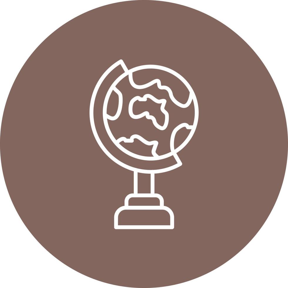 Globe Stand Line Circle Background Icon vector