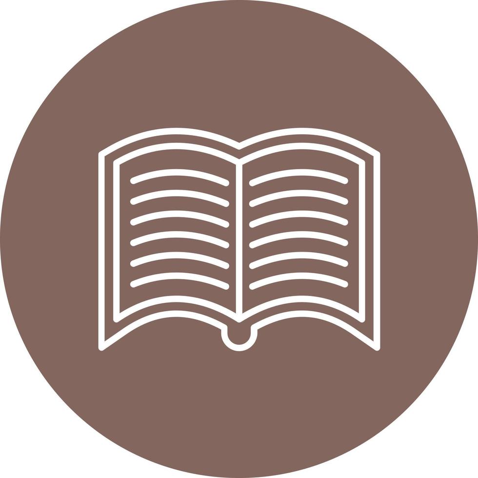 Open Book Line Circle Background Icon vector