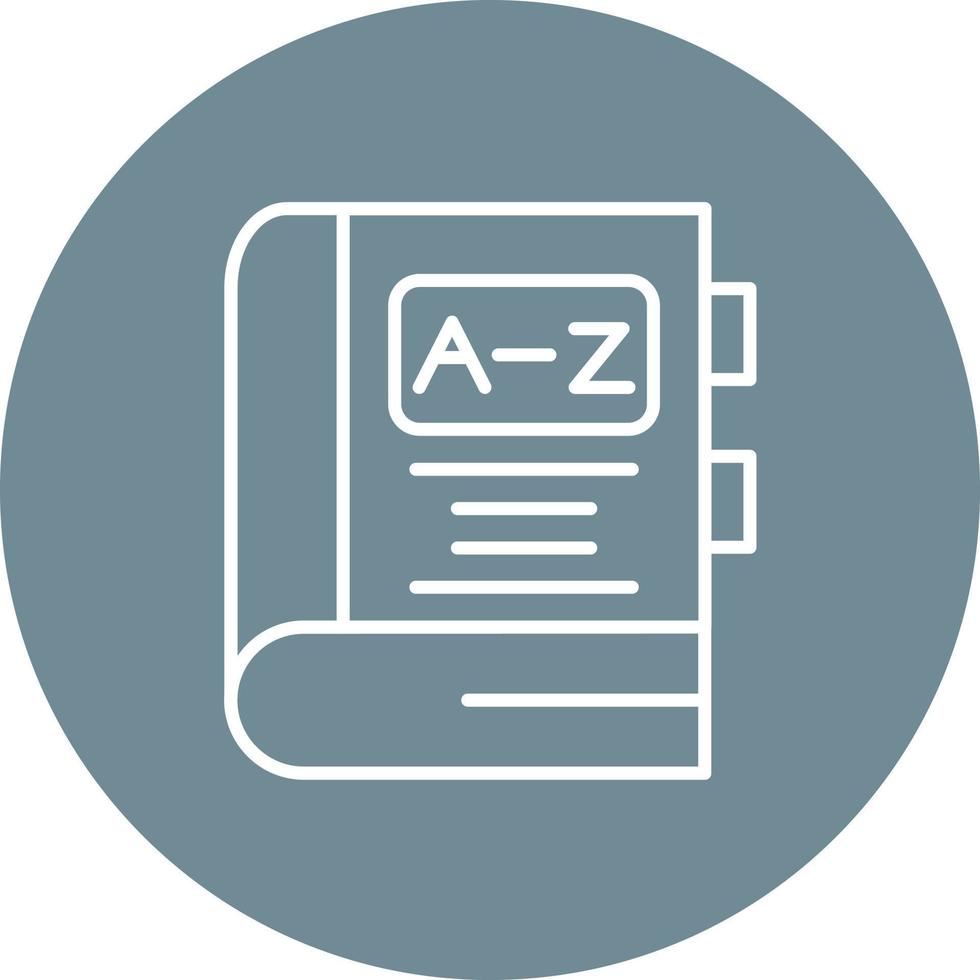 Dictionary Line Circle Background Icon vector