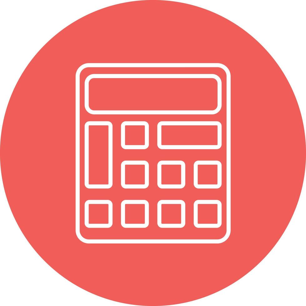 Calculator Line Circle Background Icon vector