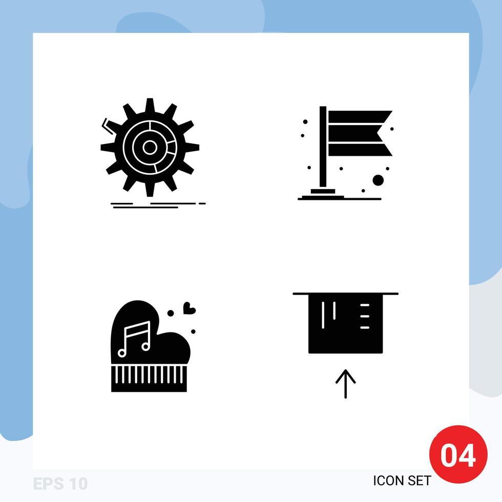 Set of Commercial Solid Glyphs pack for setting love process carnival passion Editable Vector Design Elements