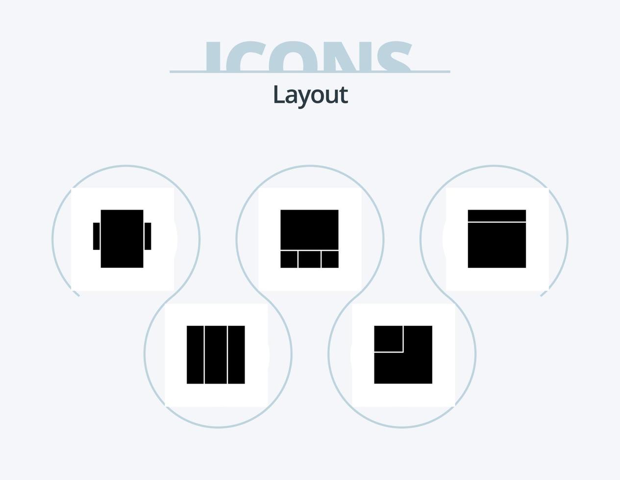 Layout Glyph Icon Pack 5 Icon Design. . . vector