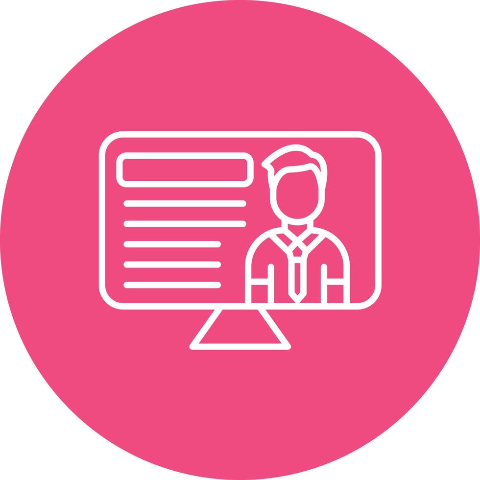 Online Lecture Line Circle Background Icon vector
