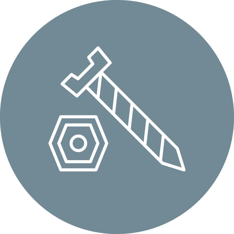 Bolt Nut Line Circle Background Icon vector