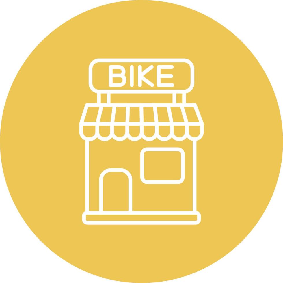 Bike Shop Line Circle Background Icon vector