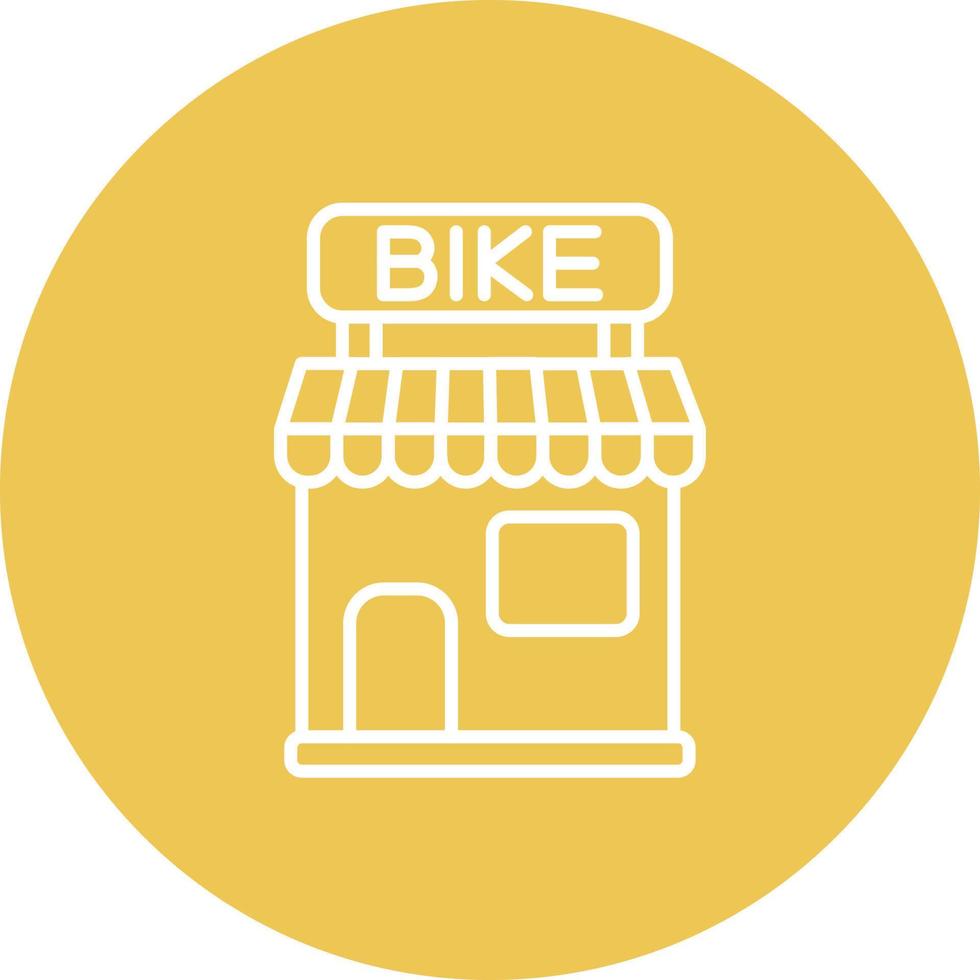 Bike Shop Line Circle Background Icon vector