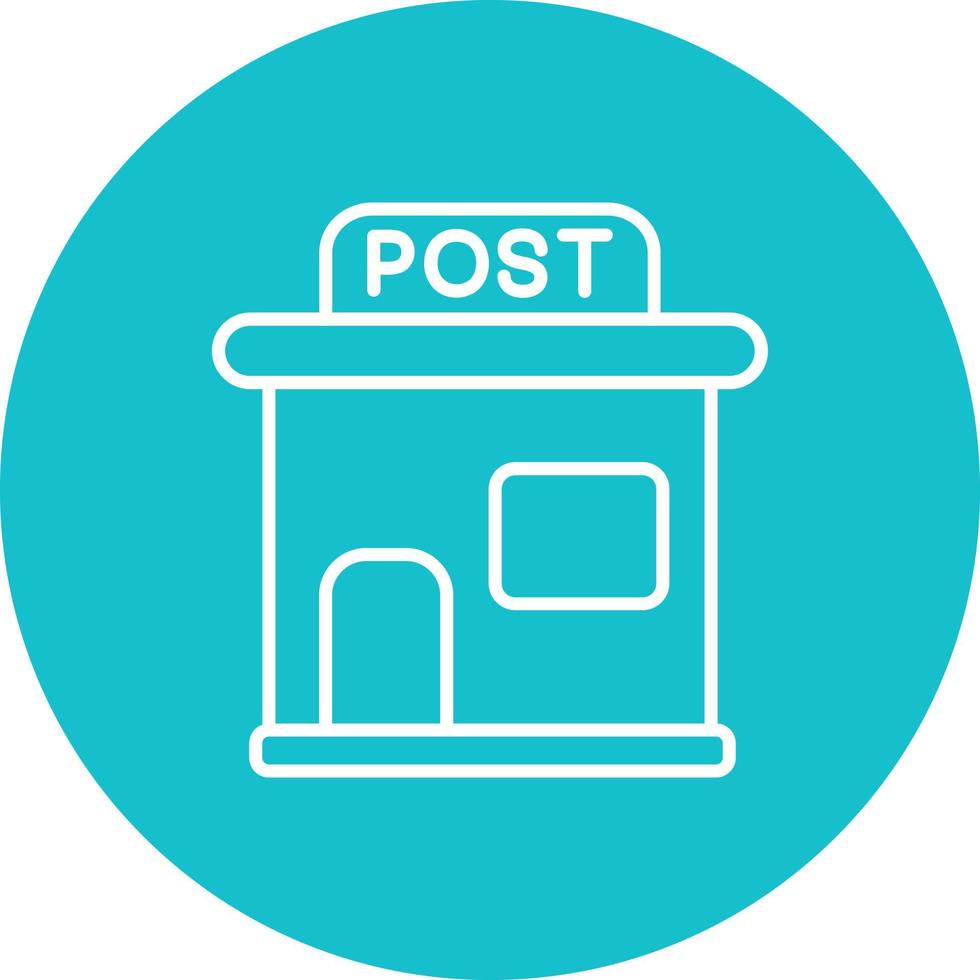 icono de fondo de círculo de línea de oficina de correos vector