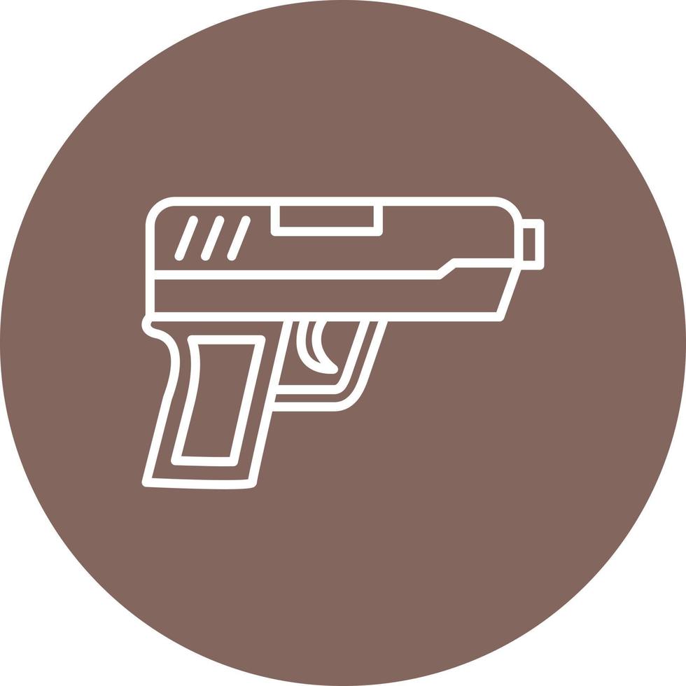 Gun Line Circle Background Icon vector