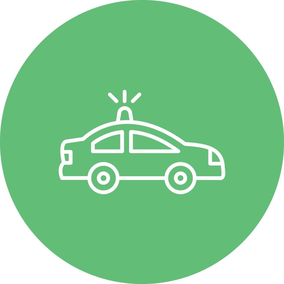 Police Car Line Circle Background Icon vector