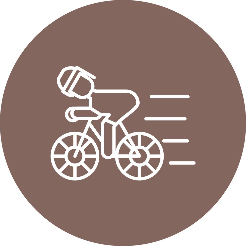 Cycling Person Line Circle Background Icon vector