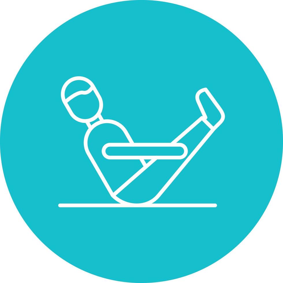 Boat Pose Line Circle Background Icon vector