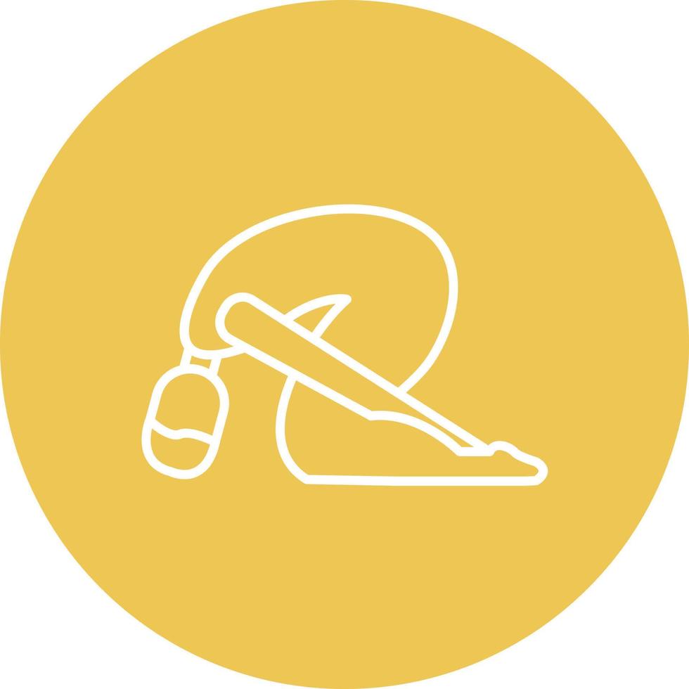 Hare Pose Line Circle Background Icon vector