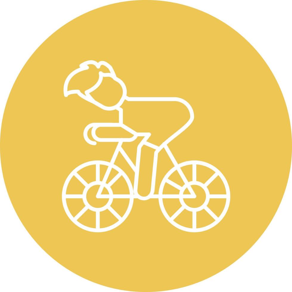 Cycling Line Circle Background Icon vector