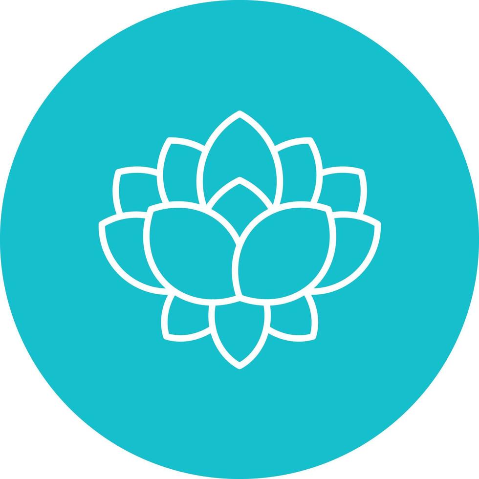 Lotus Flower Line Circle Background Icon vector