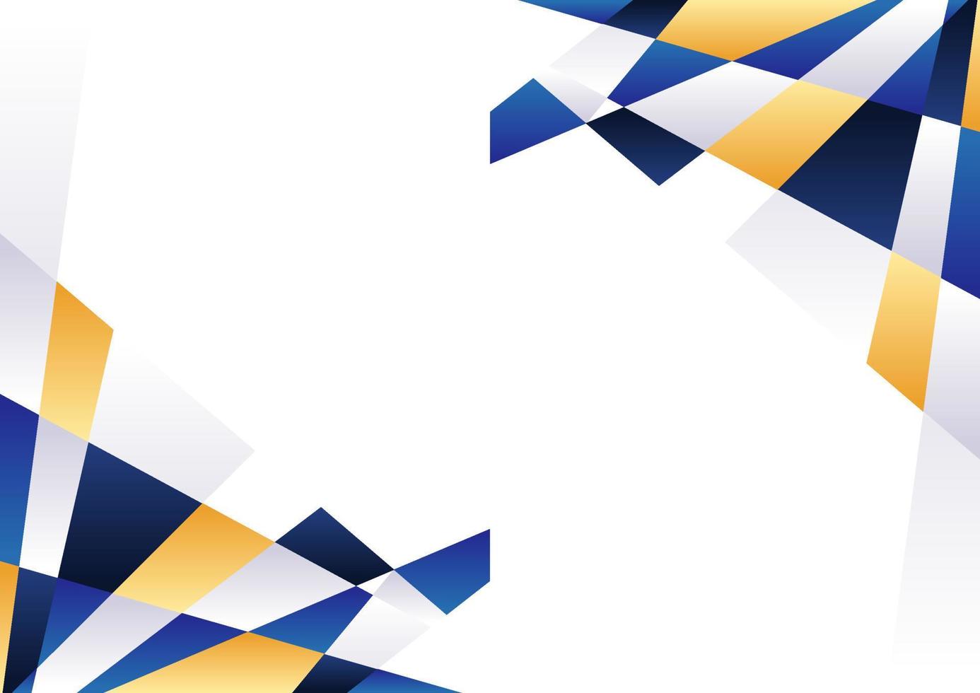 Modern blue and gold shape background vector