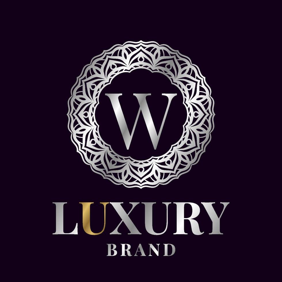letter W luxury initial circle vector logo design