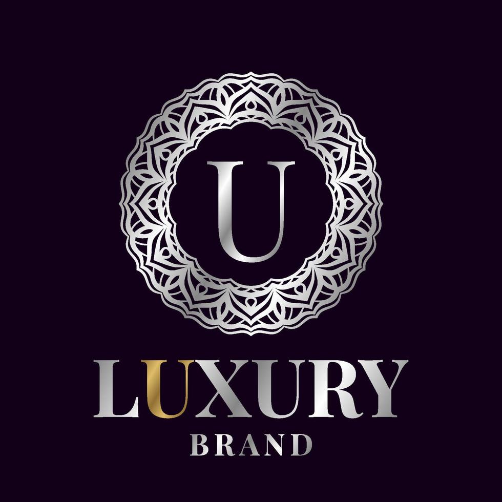 letter U luxury initial circle vector logo design