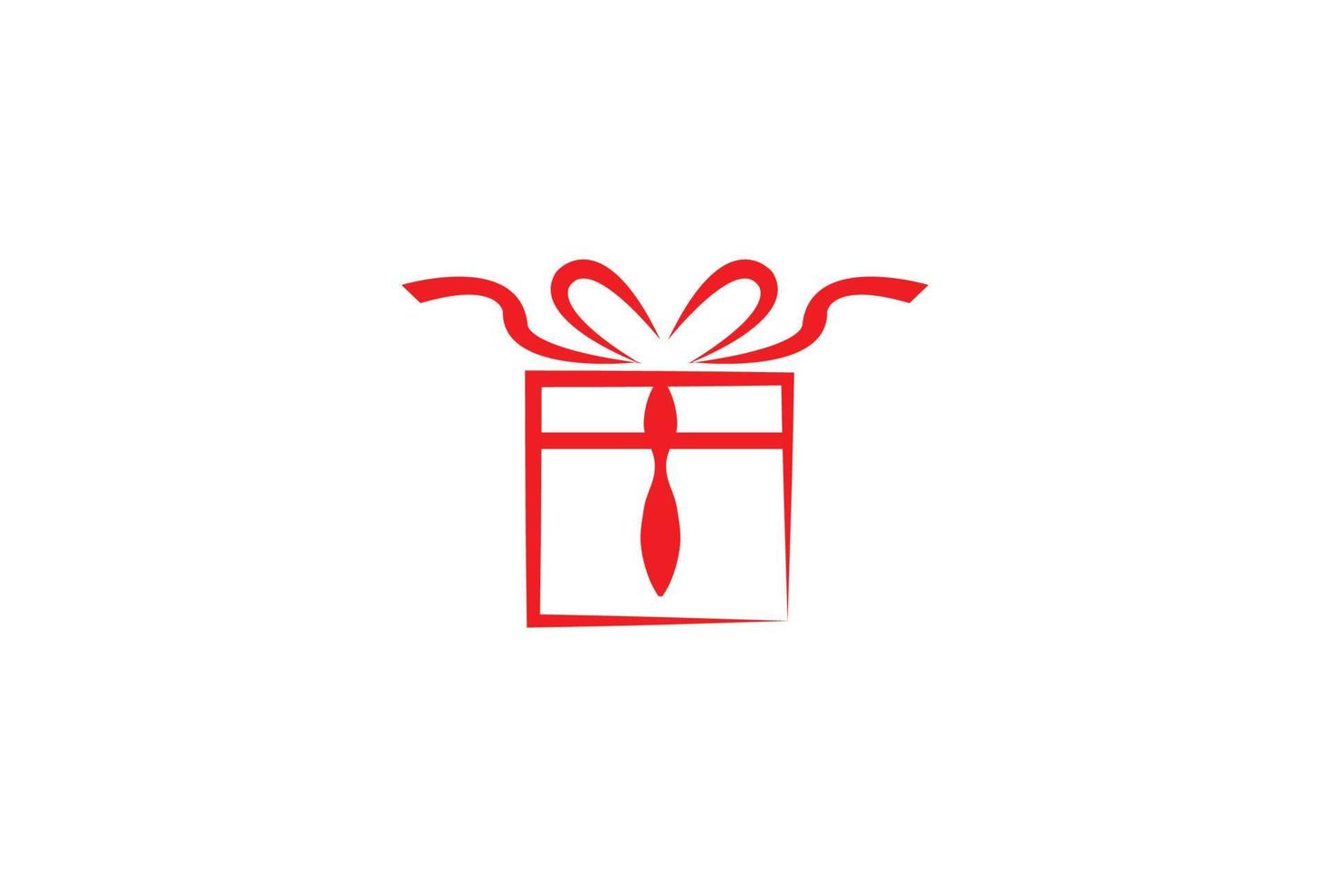 Ilustración de vector de diseño de logotipo abstracto de caja de regalo creativa.