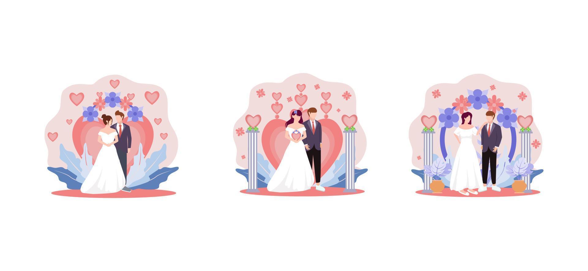 Flat Bundle Wedding Design Illustration vector