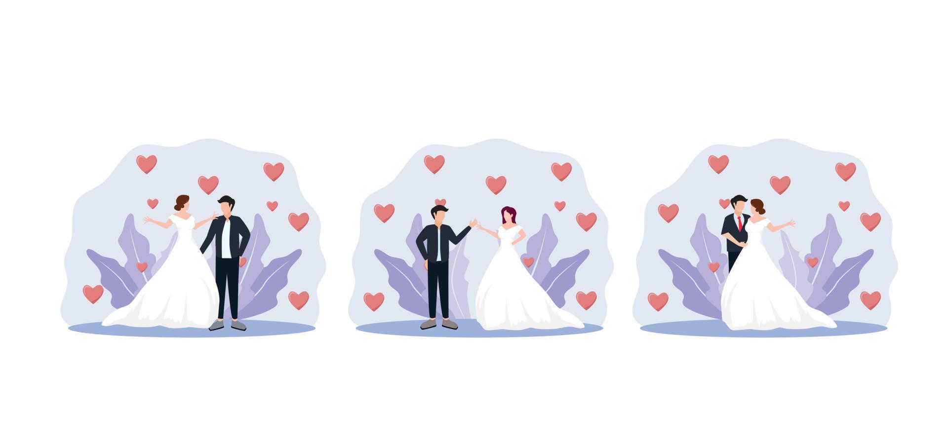Wedding Flat Bundle Design Illustration vector