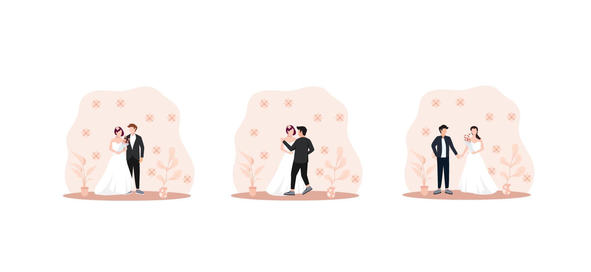Wedding Flat Bundle Design Illustration vector