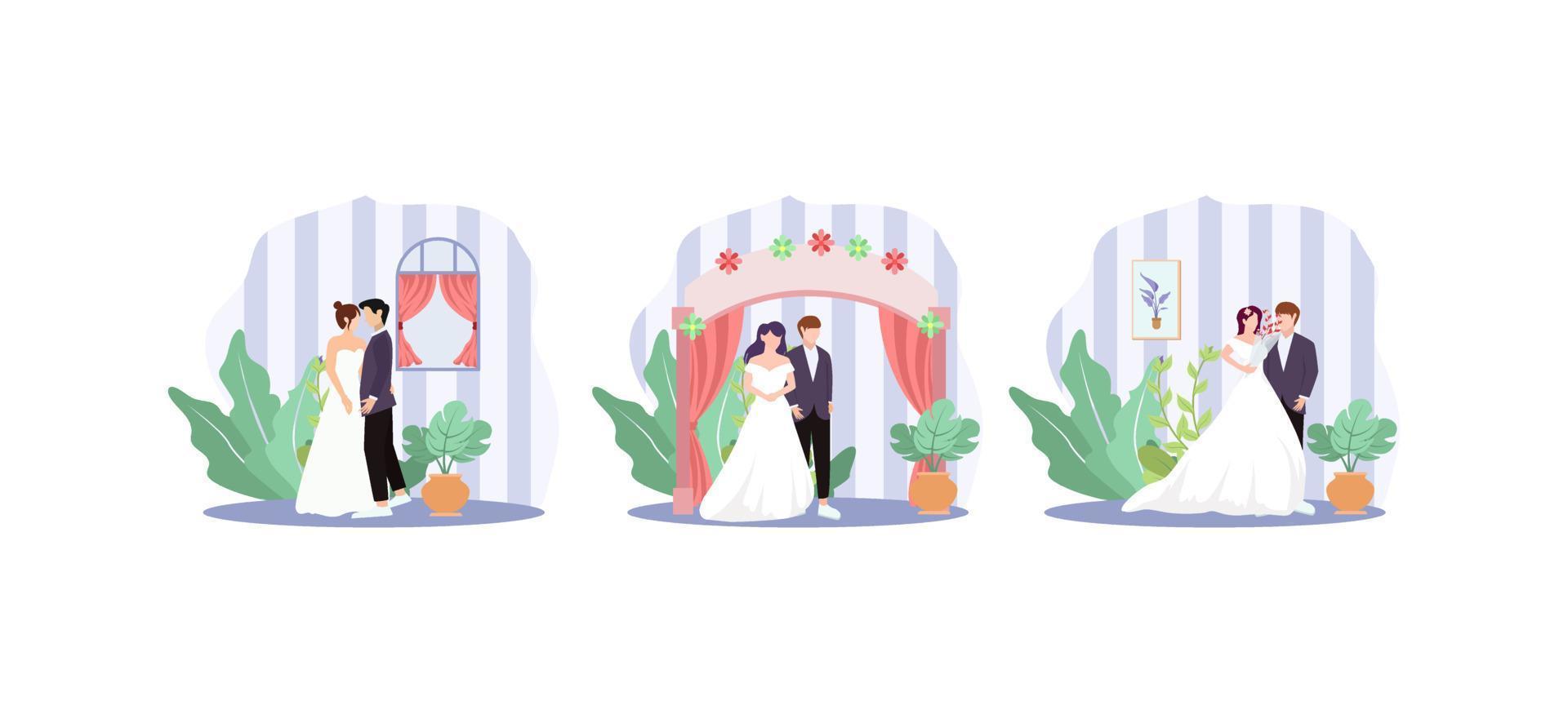 Wedding Flat Bundle Design Illustration vector