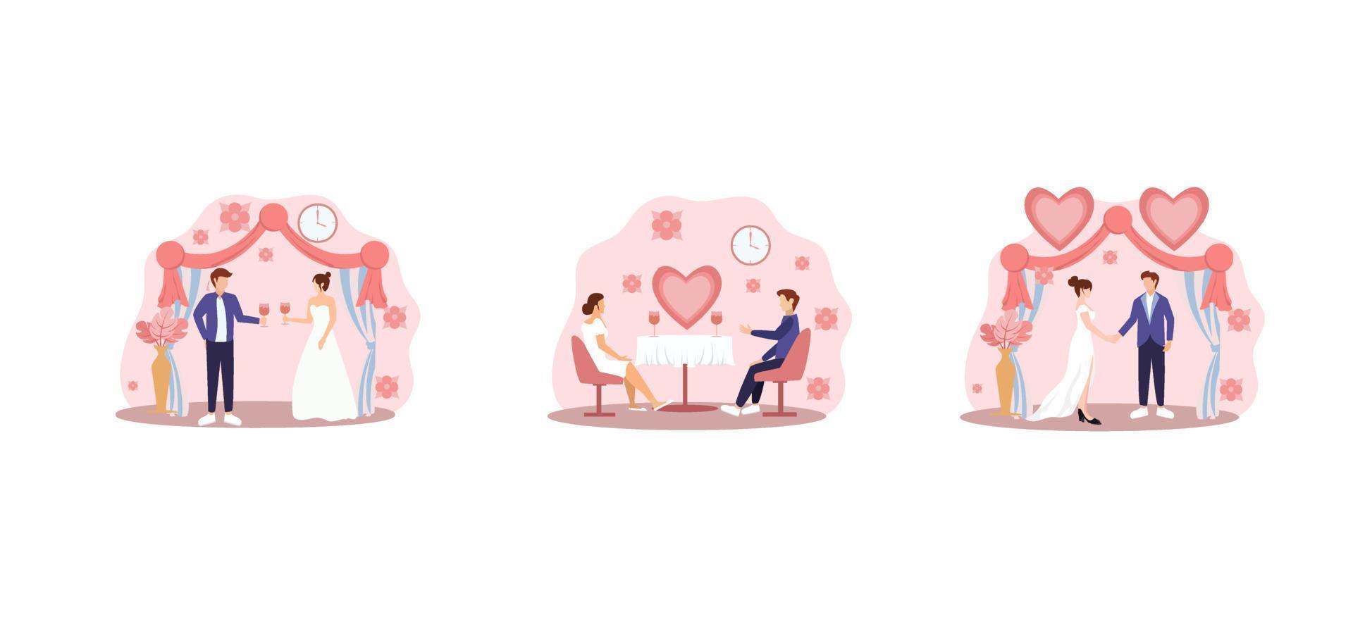 Wedding Flat Bundle Design Illustration vector